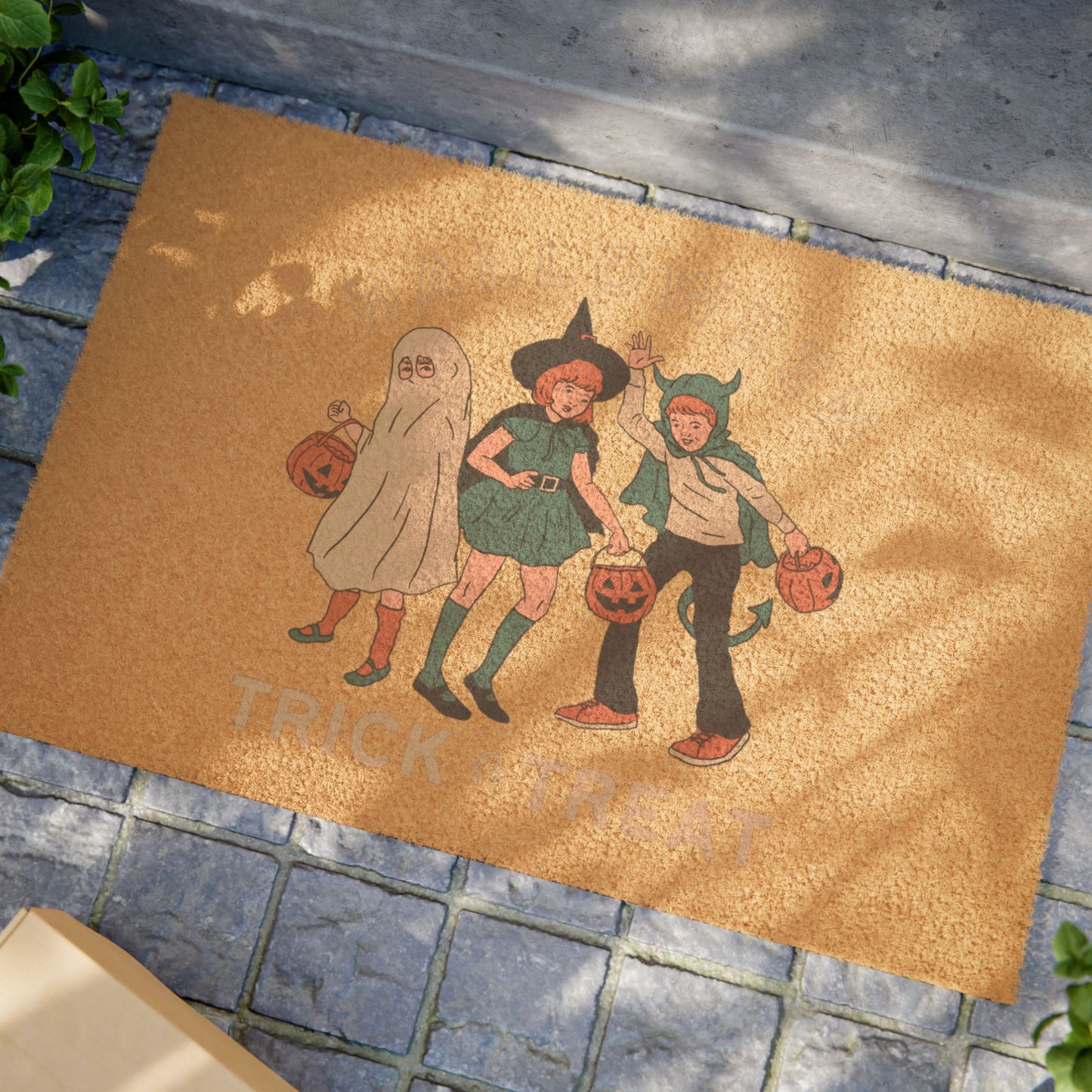 Halloween Doormat, Trick or Treat Door Mat, Seasonal Home Decor, Spooky Entrance Mat, Fall Decoration, Halloween Gift