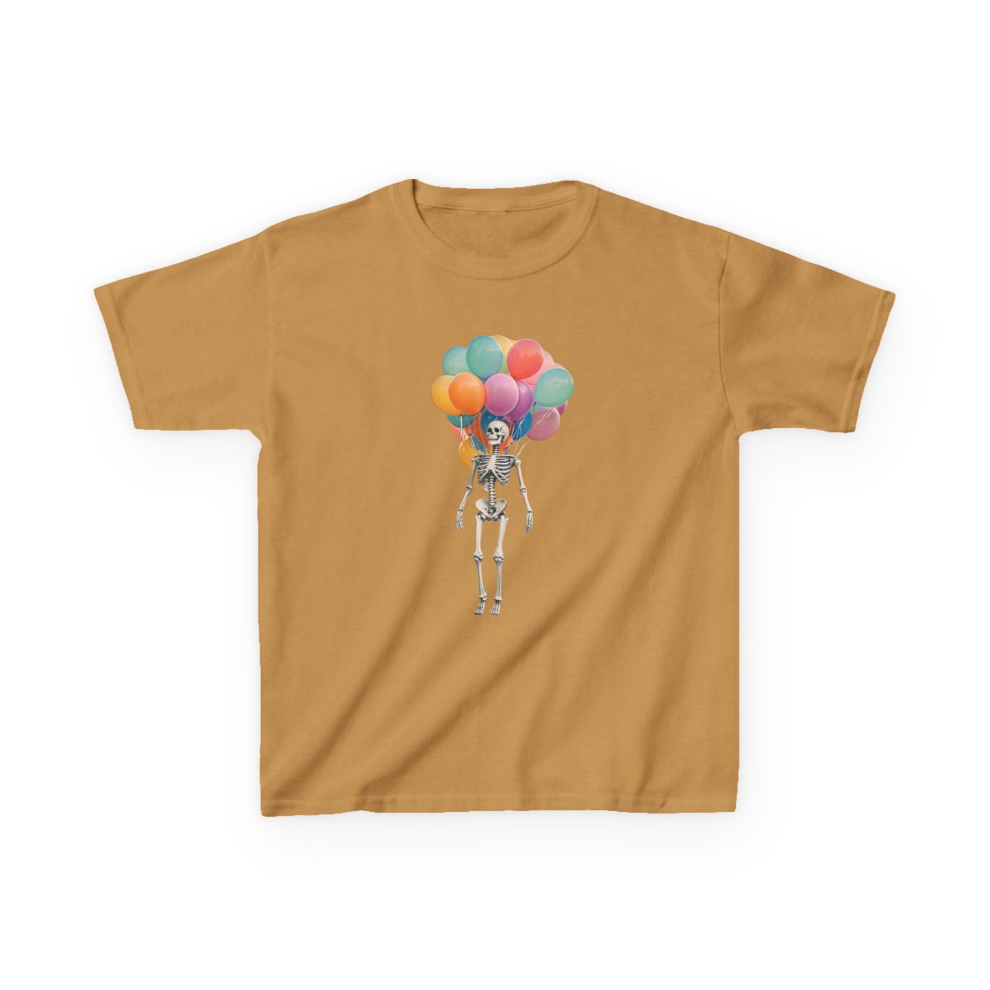 Kids Skeleton Balloon Tee - Fun Halloween Shirt, Birthday Gift, Unique Kids Tee, Playful Cotton Shirt, Holiday Apparel, Cute Skeleton Design