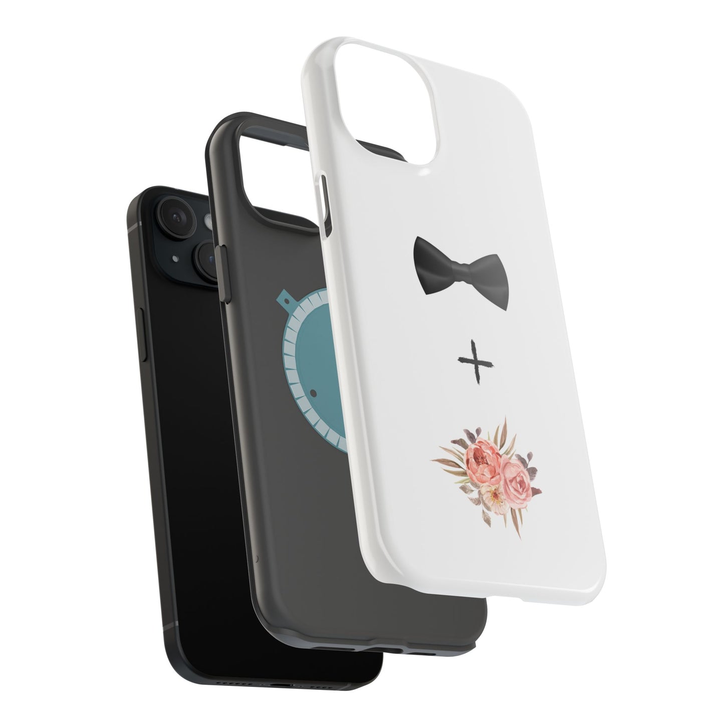 Floral Bow Tie Magnetic Tough Case - Elegant Phone Protection