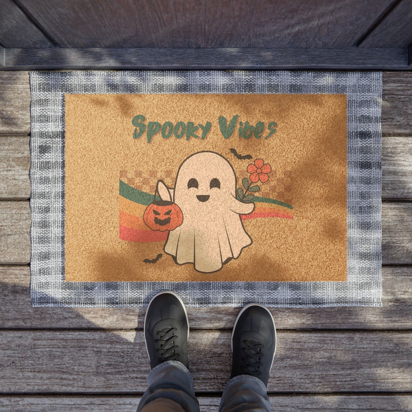 Spooky Ghost Doormat | Halloween Decor, Fall Welcome Mat, Cute Entryway Rug, Seasonal Home Accent, Party Decoration