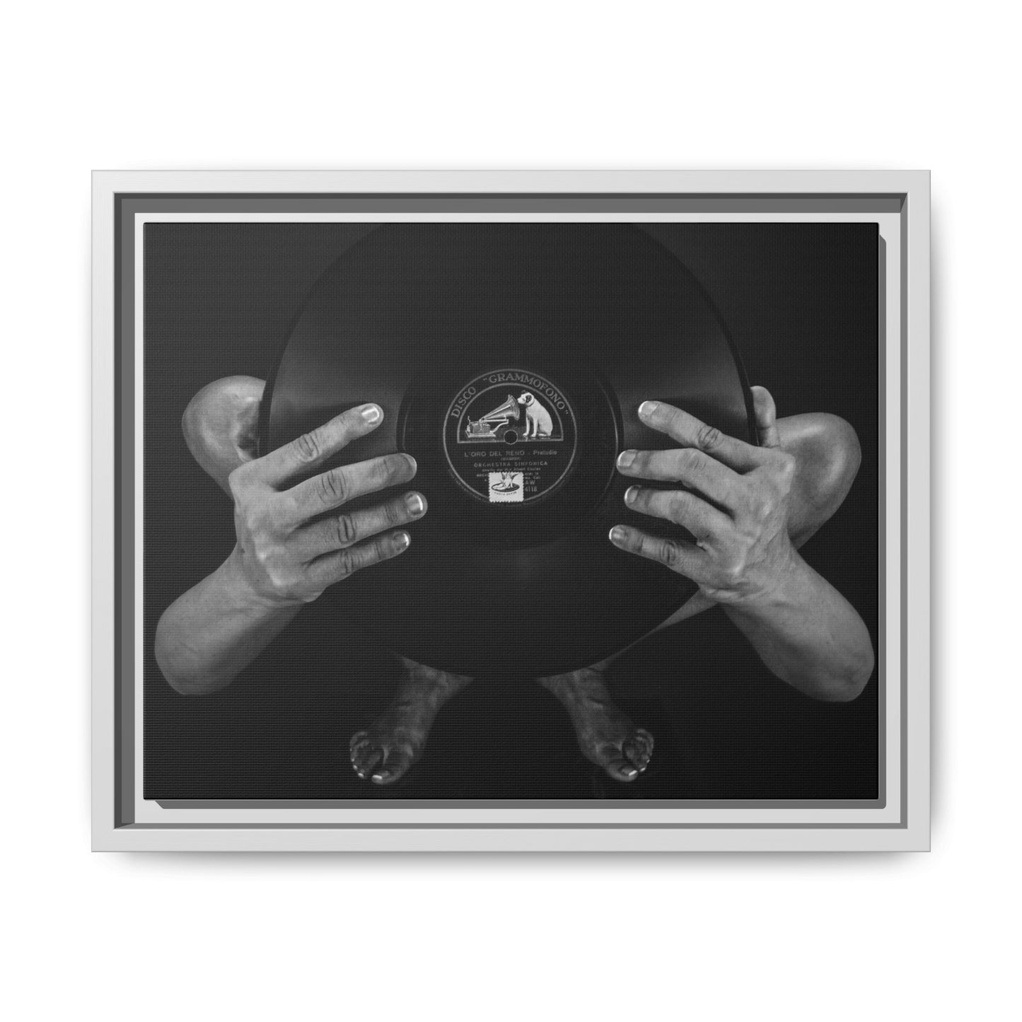 Framed Vinyl Art Print, Music Decor, Home Office Wall Art, Gift for Music Lovers, Black and White Artwork, Unique Home Decoration