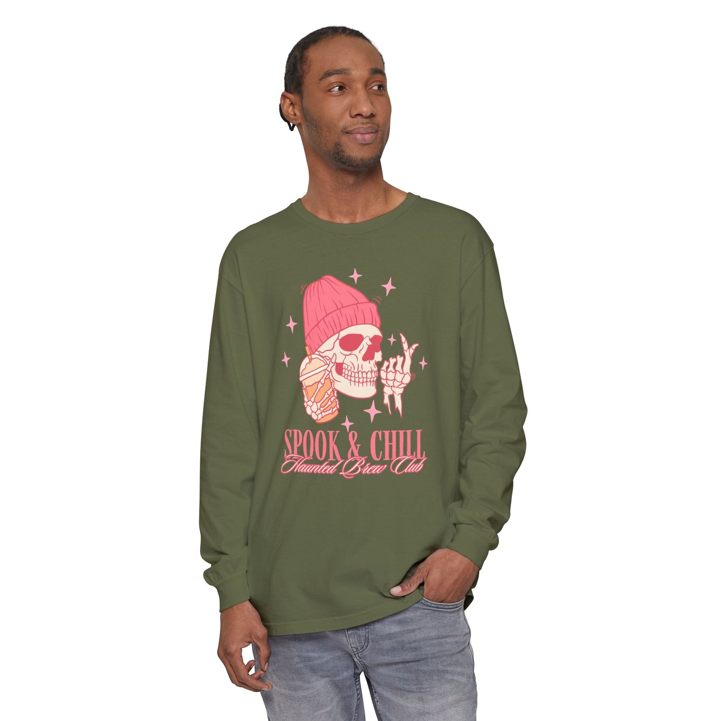 Spook & Chill Long Sleeve T-Shirt, Cozy Fall Fashion, Unisex Graphic Tee, Halloween Outfit, Trendy Gift for Friends