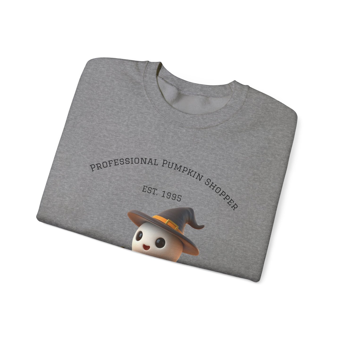 Cute Halloween Ghost Shopper Sweatshirt - Professional Pumpkin Shopper, Cozy Fall Apparel, Unisex Sweatshirt, Halloween Gift, Seasonal Fashion