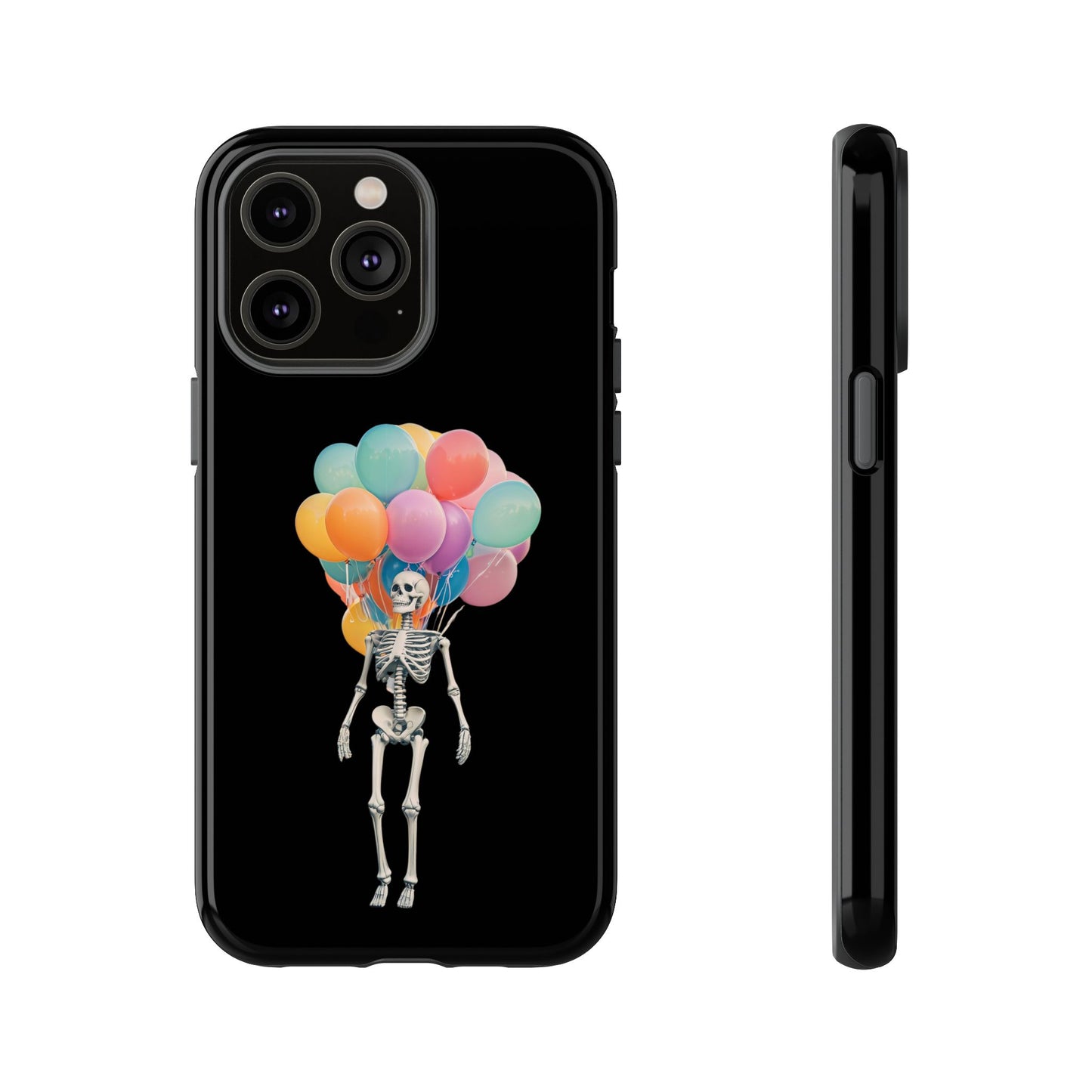 Skeleton Balloon Phone Case, Fun Halloween Gift, Unique Skeleton Design, Cute Phone Cover, Spooky Decor