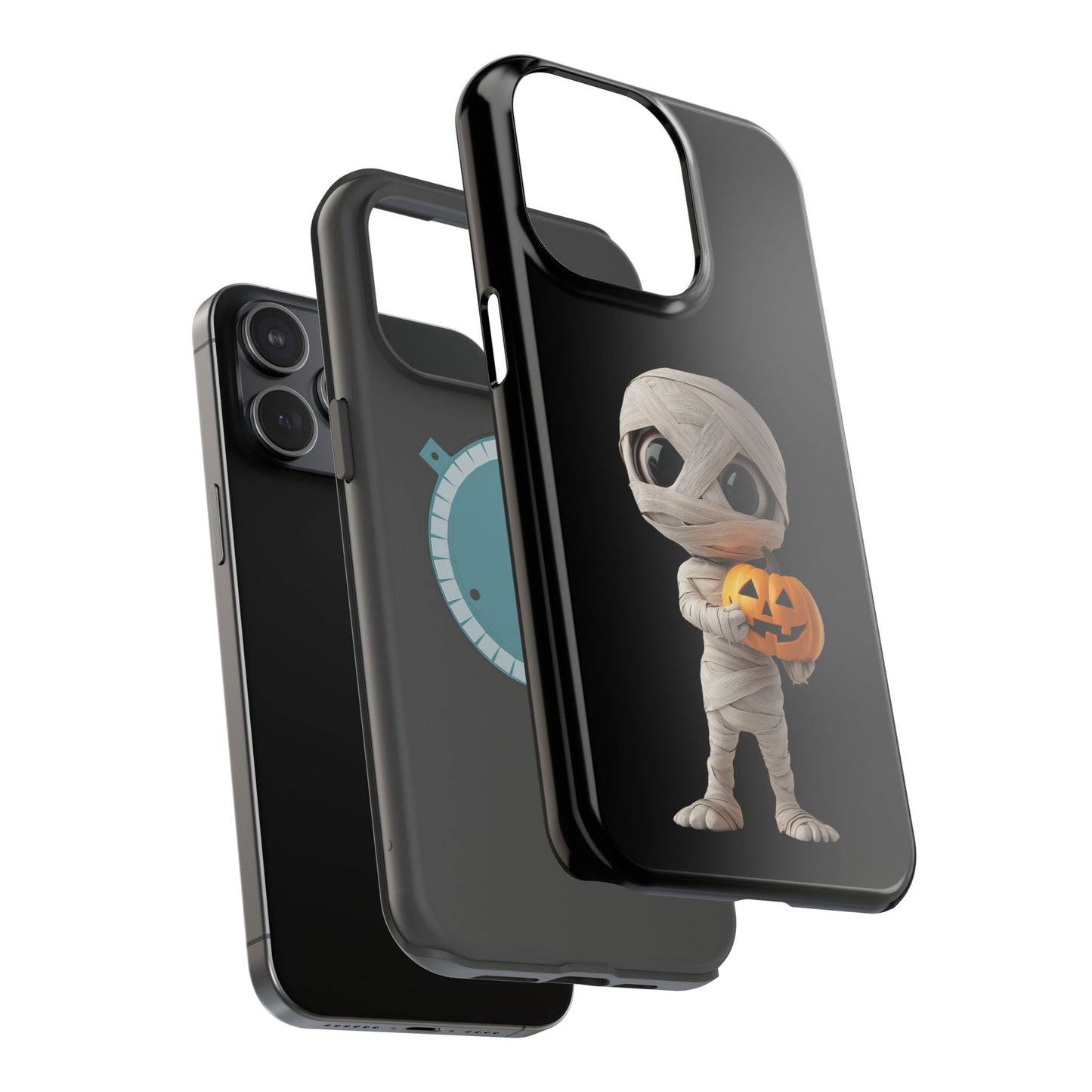 Halloween Mummy Pumpkin Phone Case, Cute Monster Tough Cover, Fall Festivities Accessory, Spooky Kid-Friendly Gift, Mobile Protective Gear