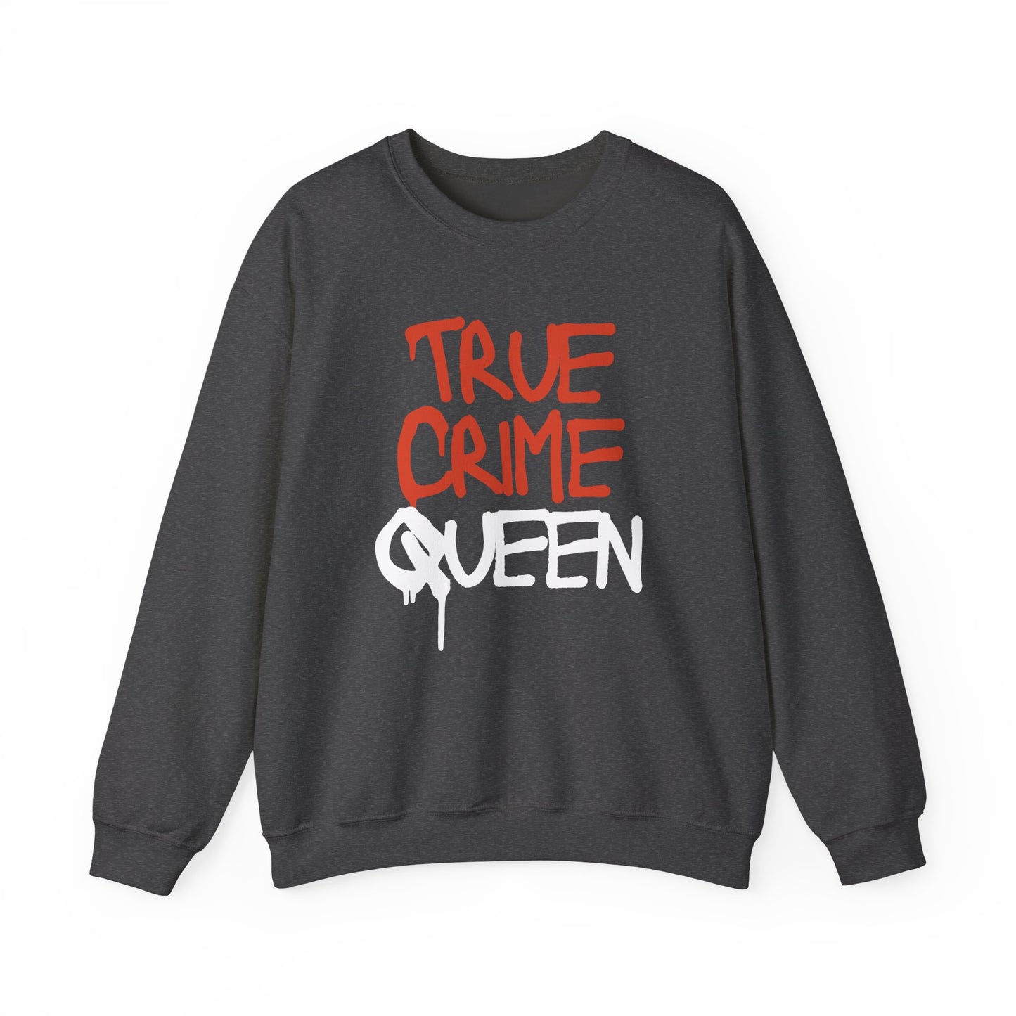 True Crime Queen Sweatshirt - Cozy Unisex Crewneck for True Crime Lovers, Comfortable Gift, Fall Fashion, Halloween Apparel