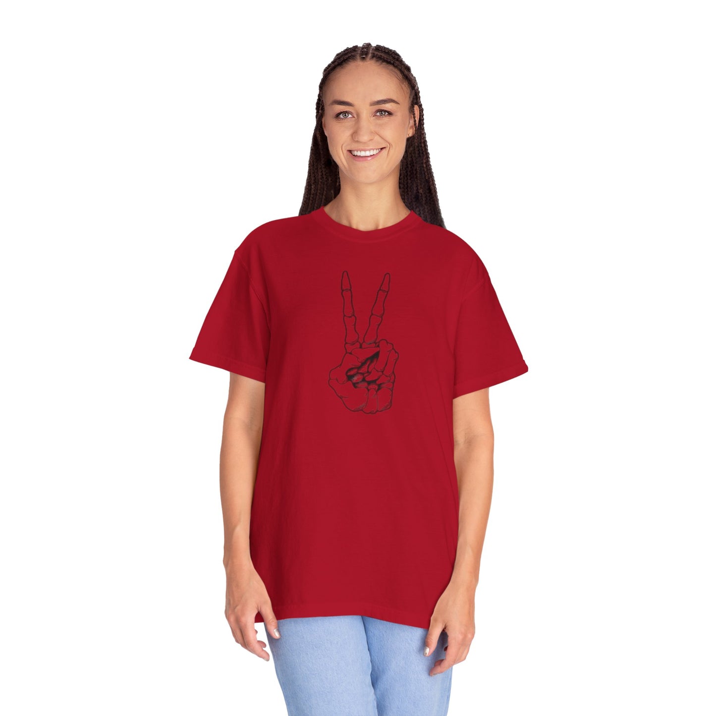 Peace To Death Unisex Garment-Dyed T-Shirt, Soft Graphic Tee for Casual Wear, Perfect for Earth Day, Music Festivals, and Relaxed Outings