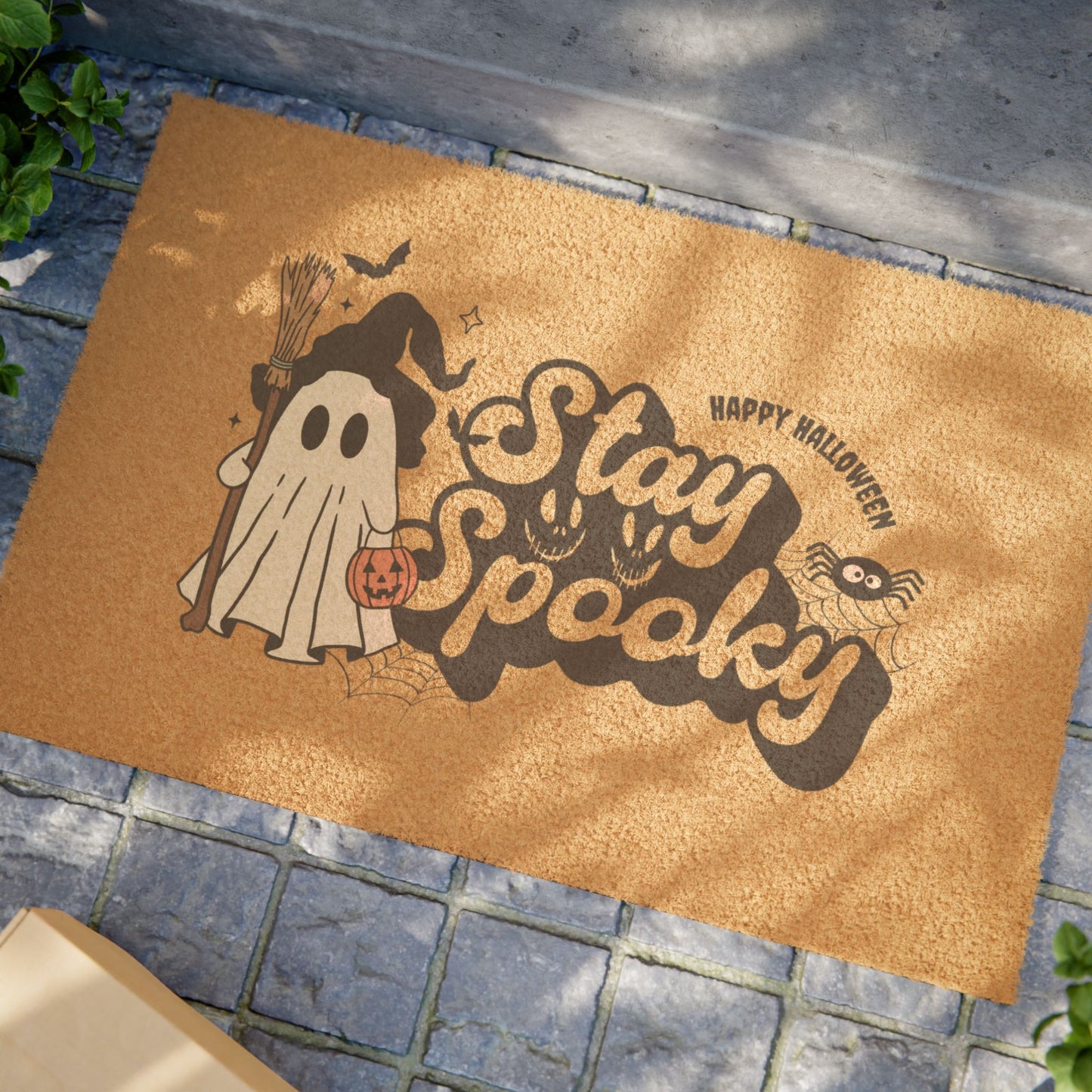 Spooky Halloween Doormat, Stay Spooky Welcome Mat, Fall Decor, Ghost Door Mat, Halloween Home Decor, Trick or Treat Entrance Rug