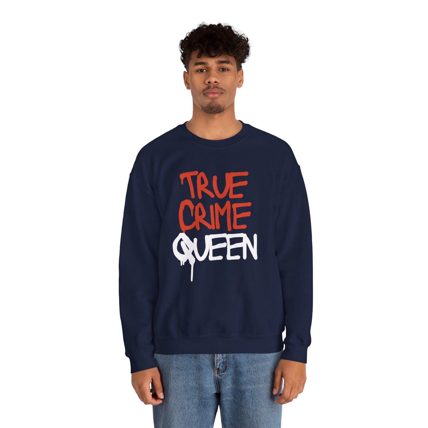 True Crime Queen Sweatshirt - Cozy Unisex Crewneck for True Crime Lovers, Comfortable Gift, Fall Fashion, Halloween Apparel