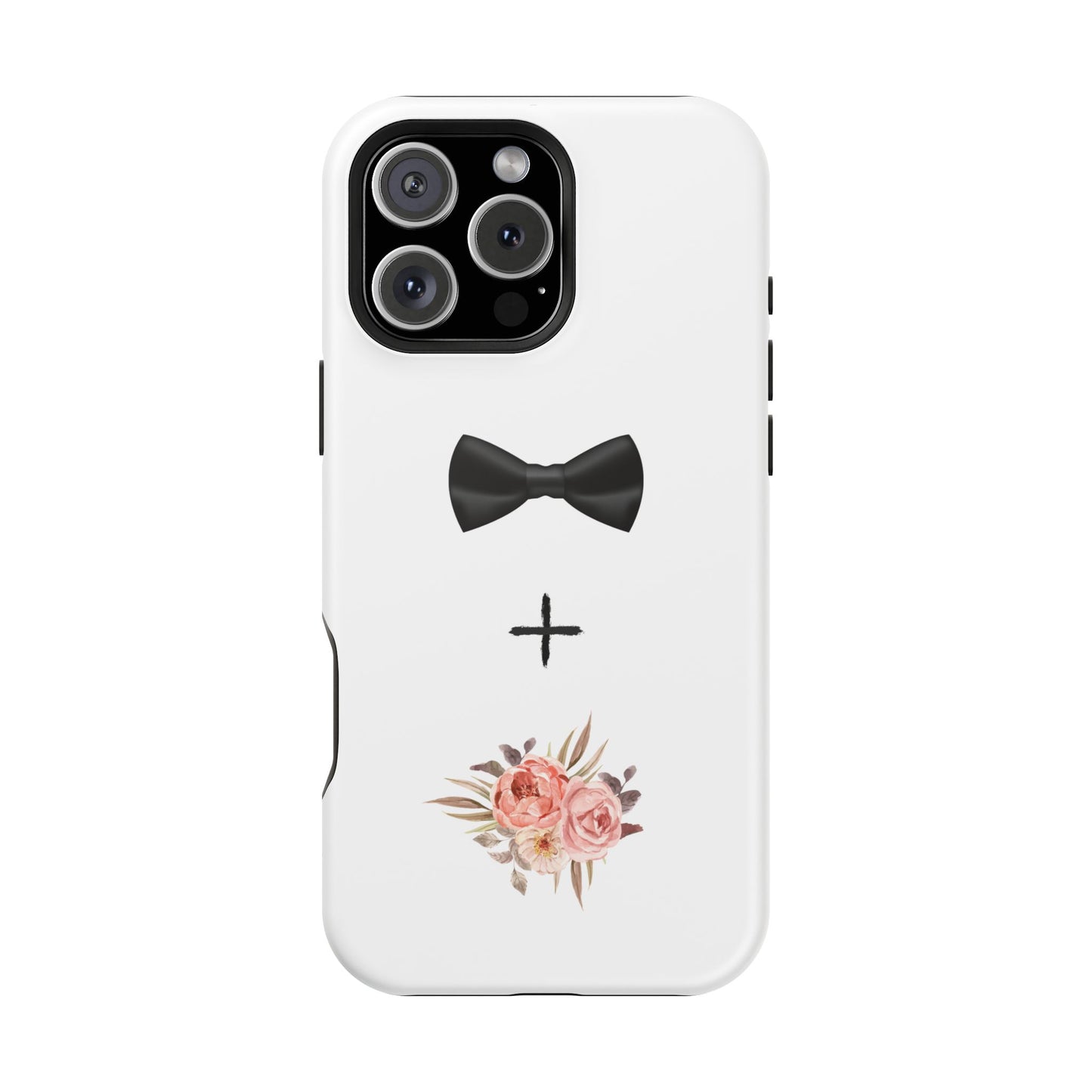 Floral Bow Tie Magnetic Tough Case - Elegant Phone Protection