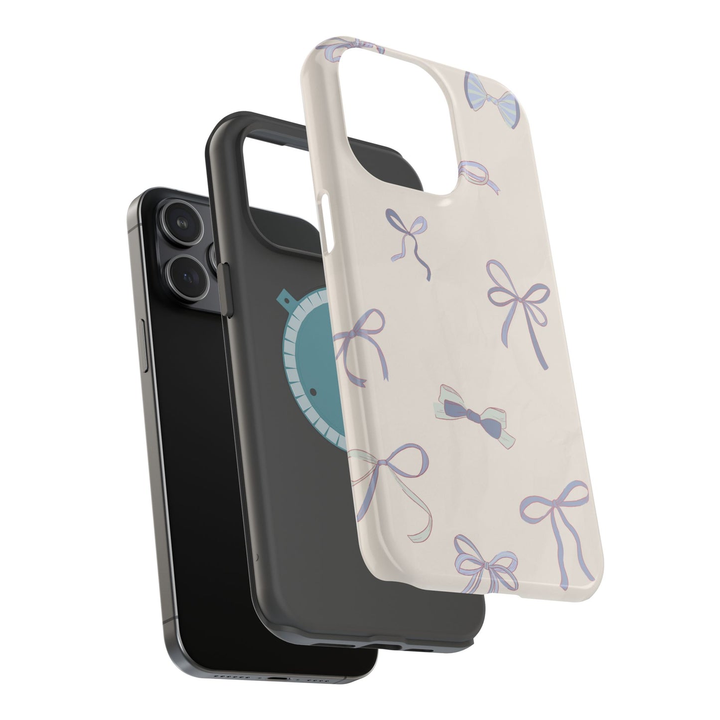 Chic Bow Pattern Magnetic Tough Cases, Stylish Phone Protection, Gift for Her, Birthday, Cute Accessories, Trendy Tech