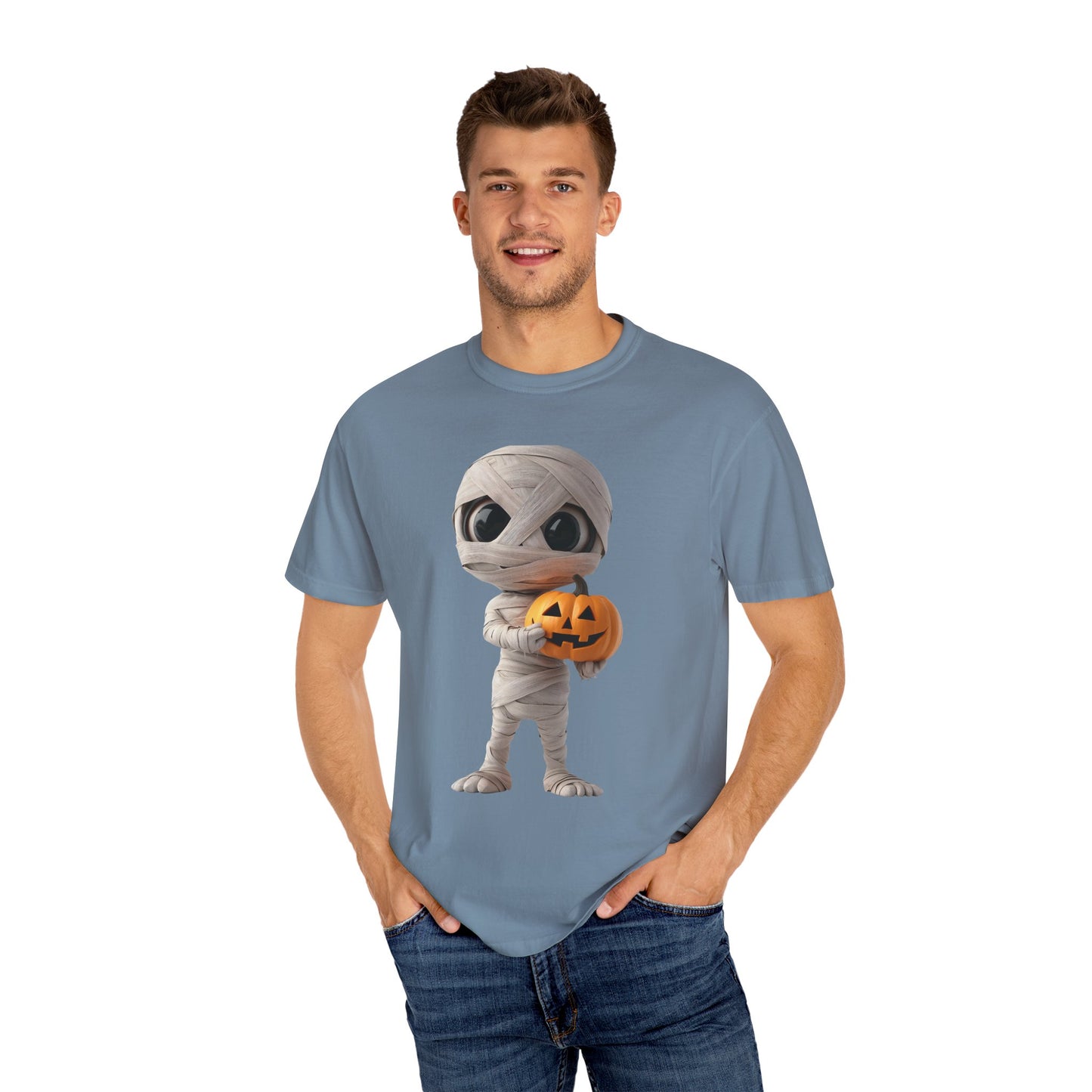 Halloween Mummy Pumpkin T-Shirt, Unisex Graphic Tee, Spooky Season Apparel, Halloween Costume Top, Fall Festival Shirt