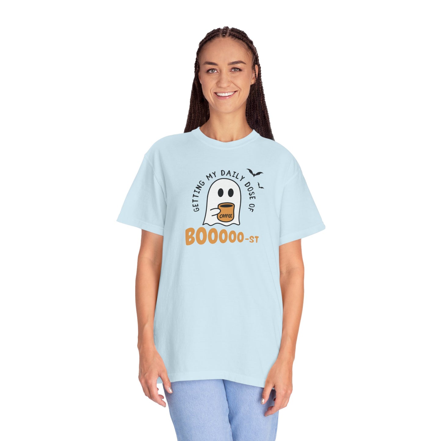 Spooky Coffee T-Shirt, Halloween Shirt, Ghost Tee, Unisex Graphic Tee, Fun Relaxed Wear