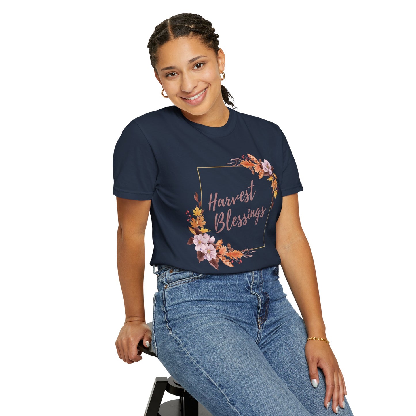 Harvest Blessings T-Shirt, Floral Unisex Tee, Autumn Gift, Thanksgiving Shirt, Cute Casual Wear, Boho Style Top