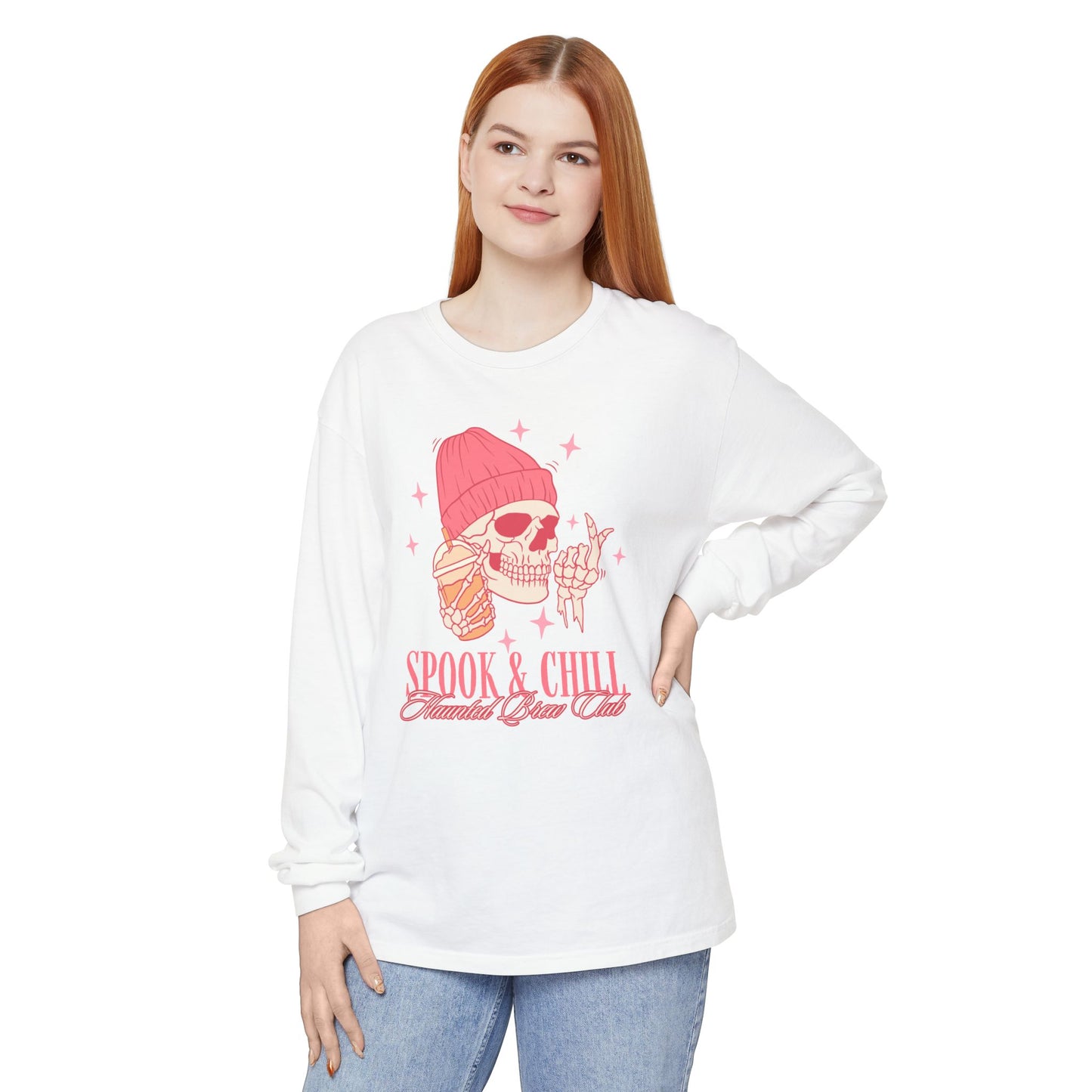 Spook & Chill Long Sleeve T-Shirt, Cozy Fall Fashion, Unisex Graphic Tee, Halloween Outfit, Trendy Gift for Friends