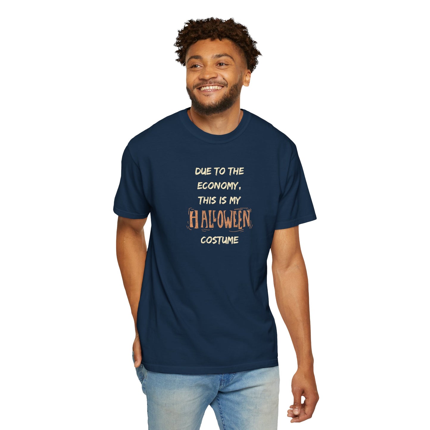 Humorous Halloween T-Shirt, Funny Costume Tee, Unisex Garment-Dyed Shirt, Casual Halloween Apparel, Gift for Halloween Celebrations