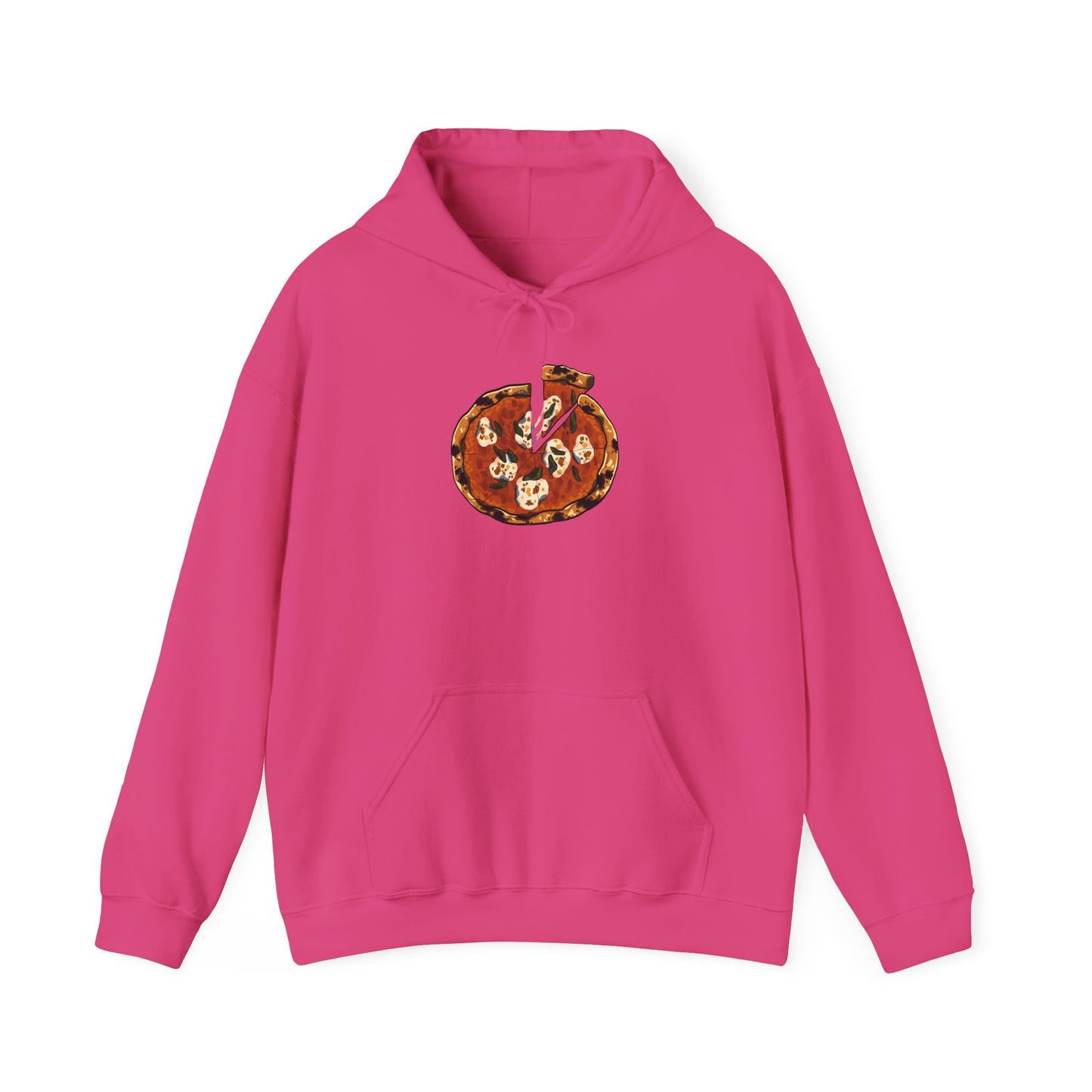 Italian Pizza Unisex Hooded Sweatshirt with Floral Design, Perfect for Everyday Wear, Gift for Friends, Spring Fashion, Casual Comfort