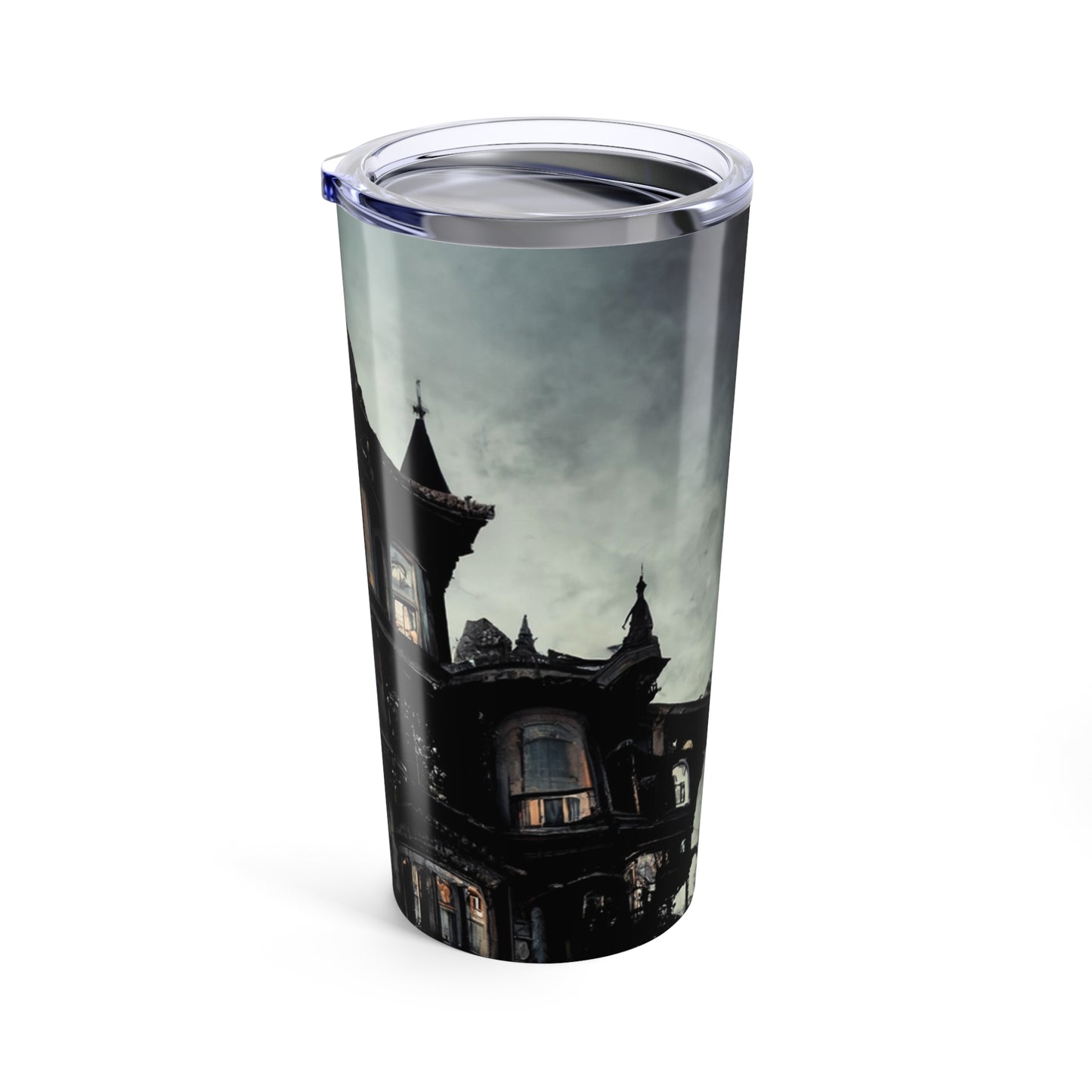 Mysterious Mansion Tumbler | 20oz Travel Mug | Gothic Art, Halloween Drinkware, Spooky Gift, Home Decor
