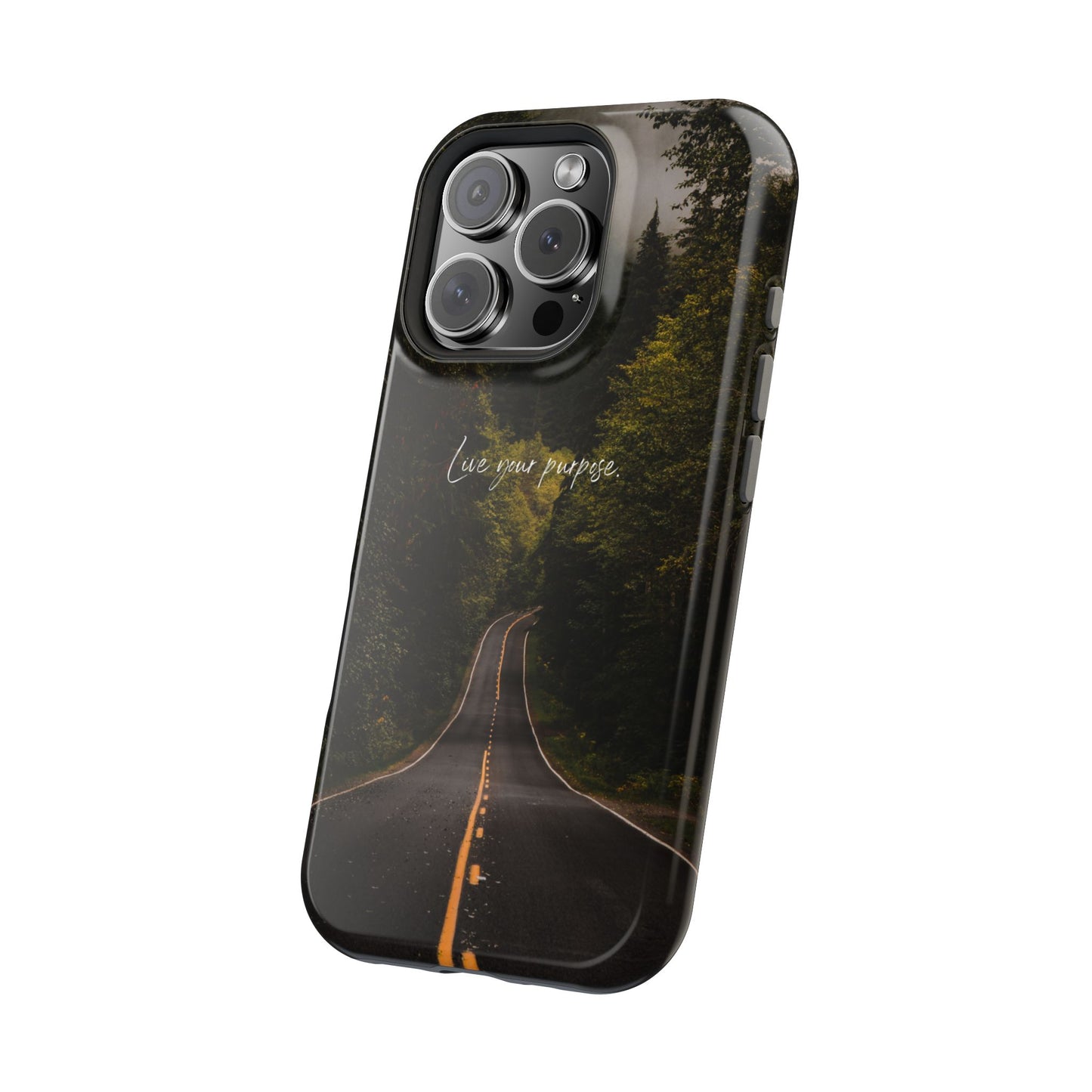 Inspirational Magnetic Tough Case - 'Live Your Purpose' Nature Design for iPhone