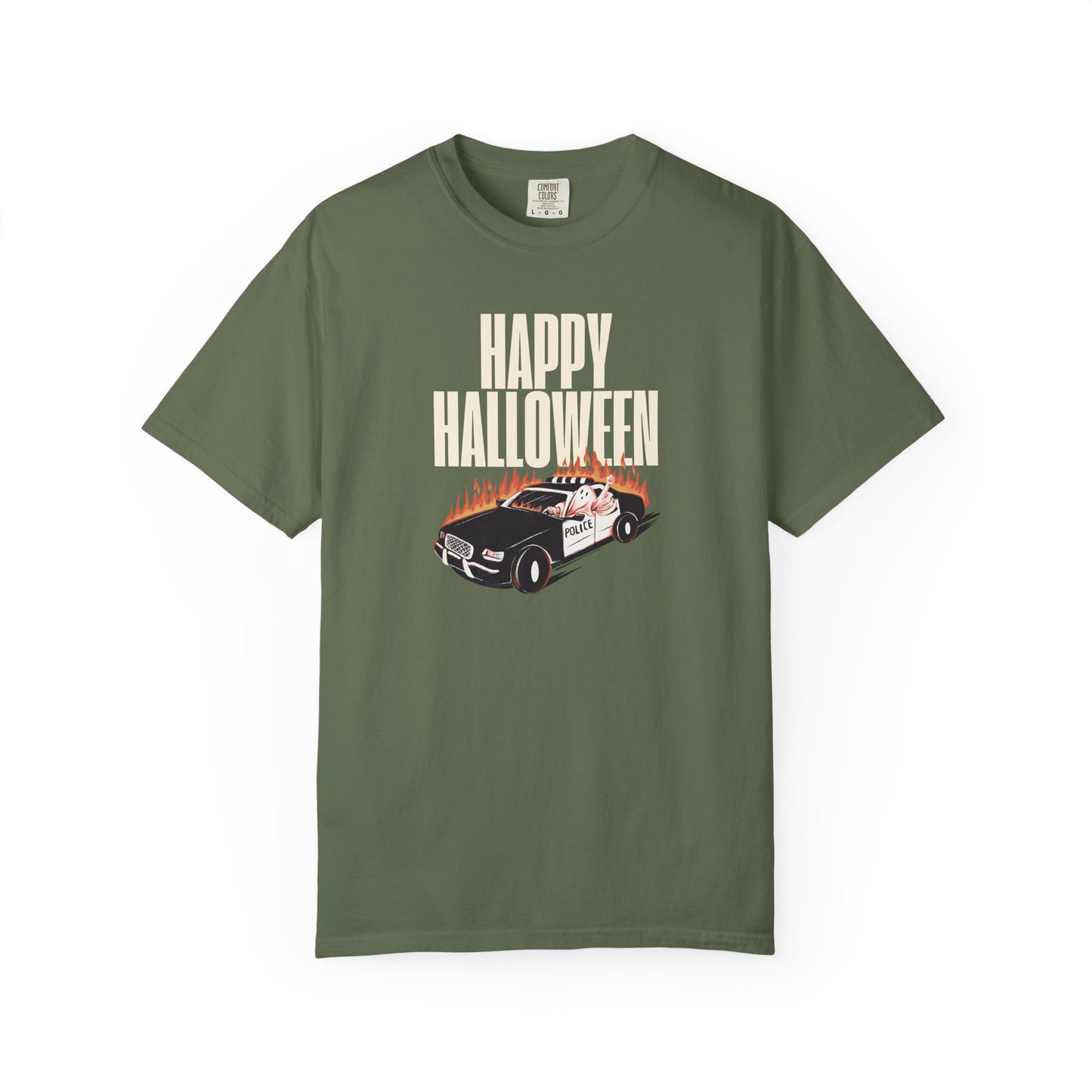 Halloween Car Graphic T-shirt, Unisex Spooky Tee, Fall Fashion, Halloween Costume, Retro Style Shirt, Gift for Halloween Lovers