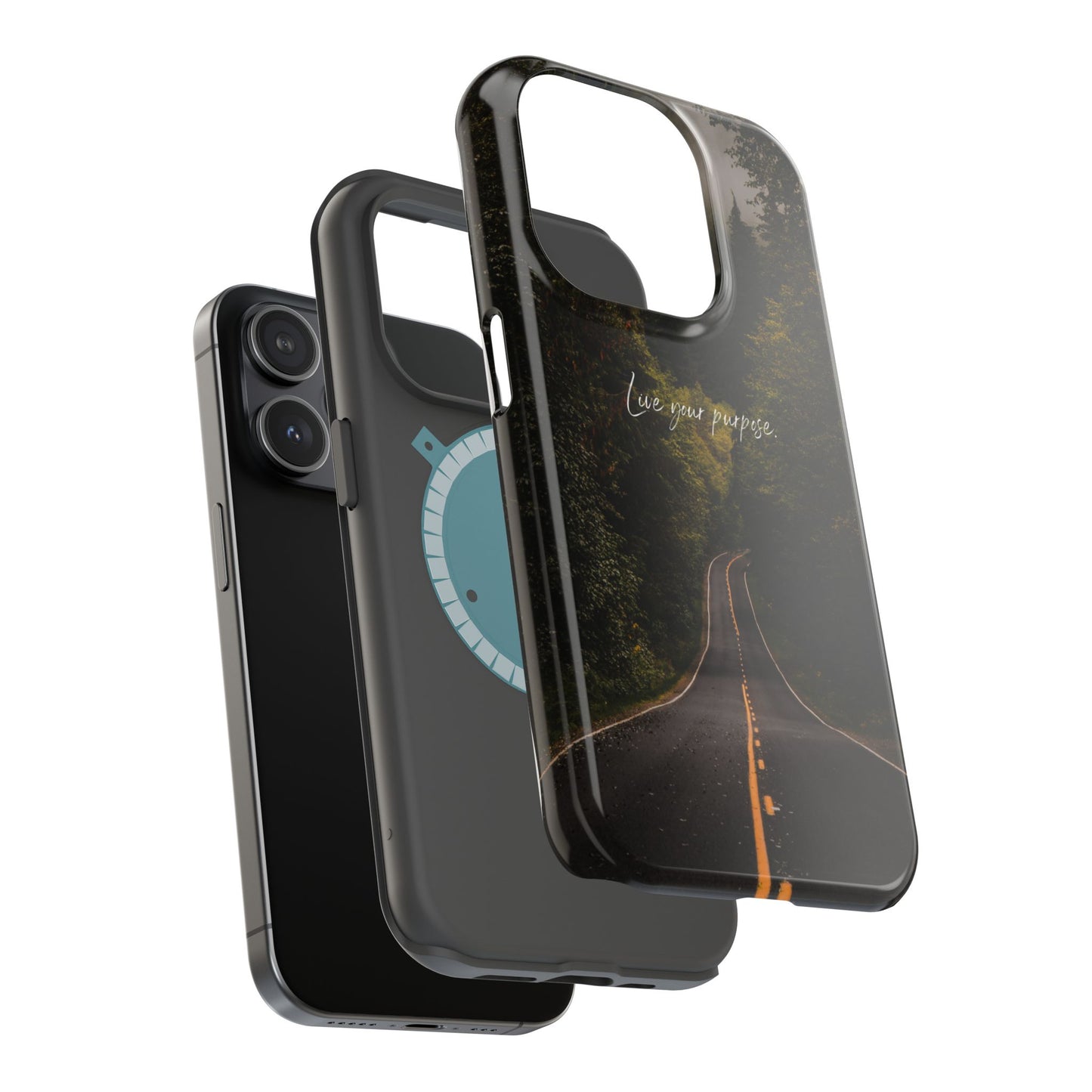Inspirational Magnetic Tough Case - 'Live Your Purpose' Nature Design for iPhone