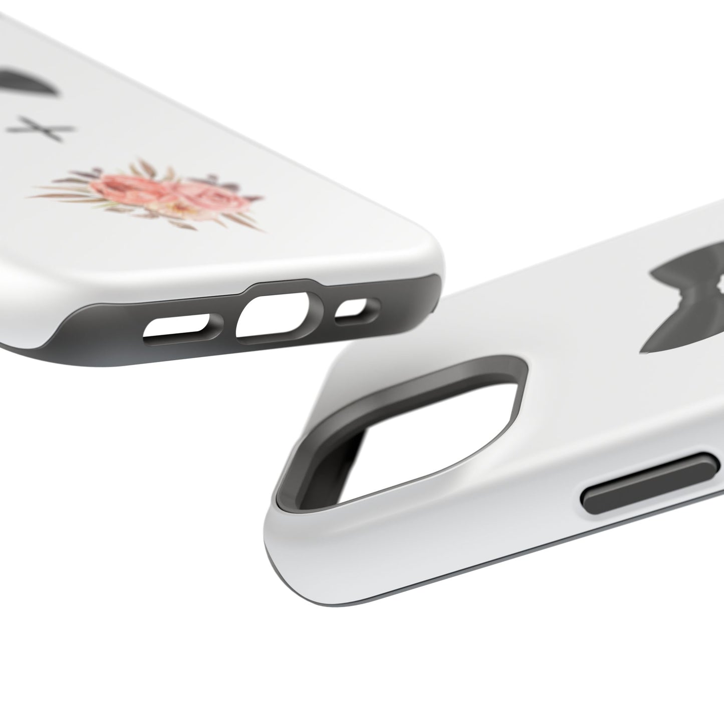 Floral Bow Tie Magnetic Tough Case - Elegant Phone Protection