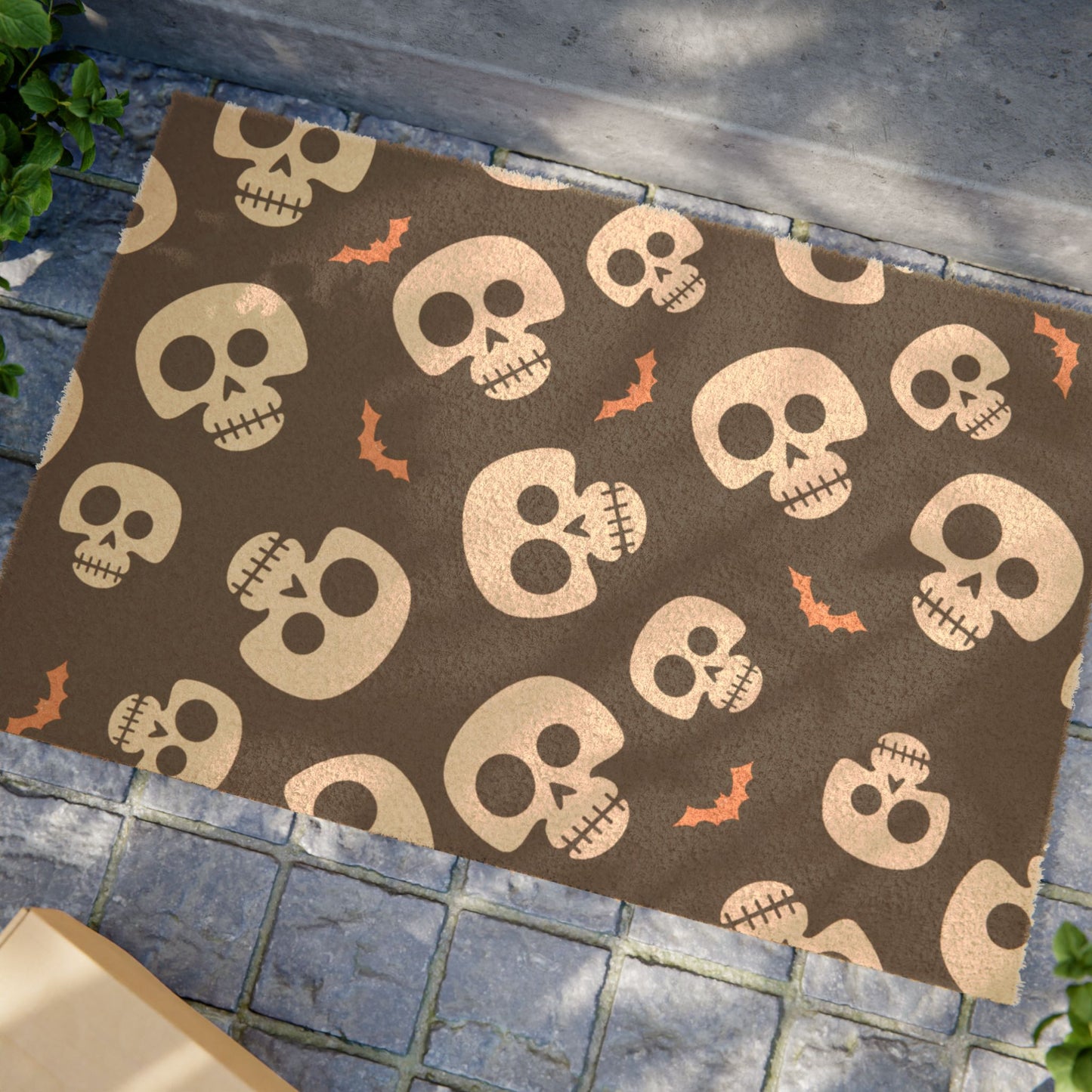 Spooky Skull Doormat | Halloween Decor, Front Porch Welcome Mat, Unique Gift, Gothic Home Accents, Seasonal Greeting