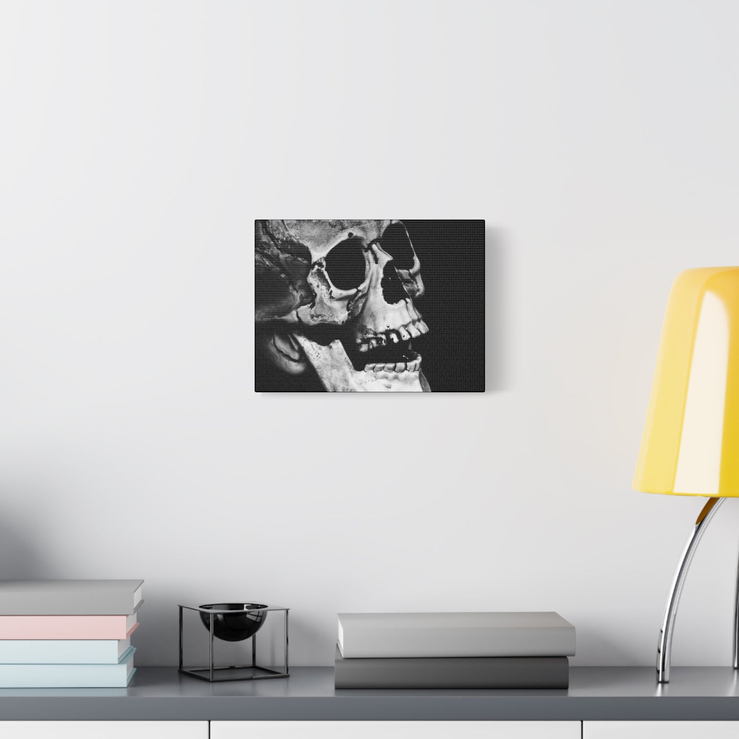 Black Skull Matte Canvas Art, Gothic Wall Decor, Halloween Decoration, Unique Home Aesthetic, Edgy Interior Design