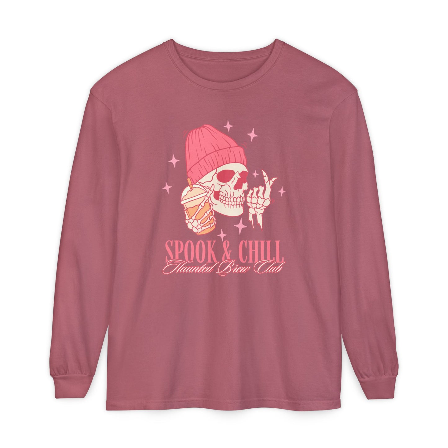 Spook & Chill Long Sleeve T-Shirt, Cozy Fall Fashion, Unisex Graphic Tee, Halloween Outfit, Trendy Gift for Friends