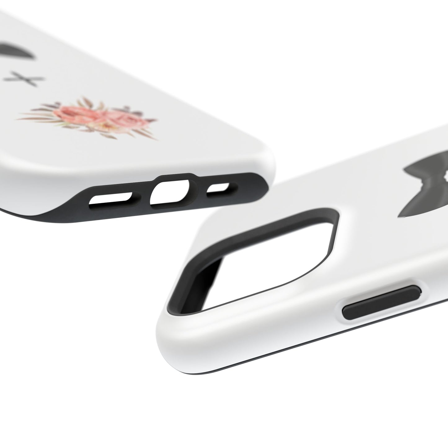 Floral Bow Tie Magnetic Tough Case - Elegant Phone Protection