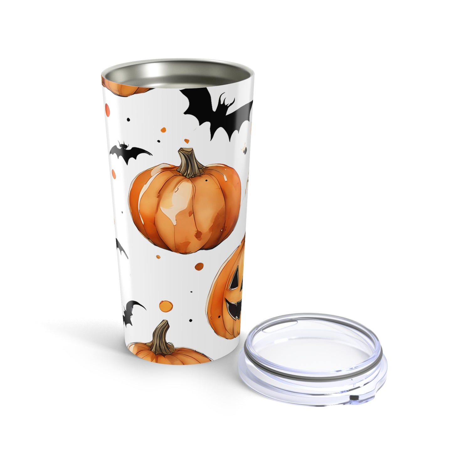 Halloween Pumpkin Tumbler 20oz | Fall Coffee Cup, Spooky Drinkware, Halloween Party Gift, Autumn Thermal Mug, Trick or Treat Accessory