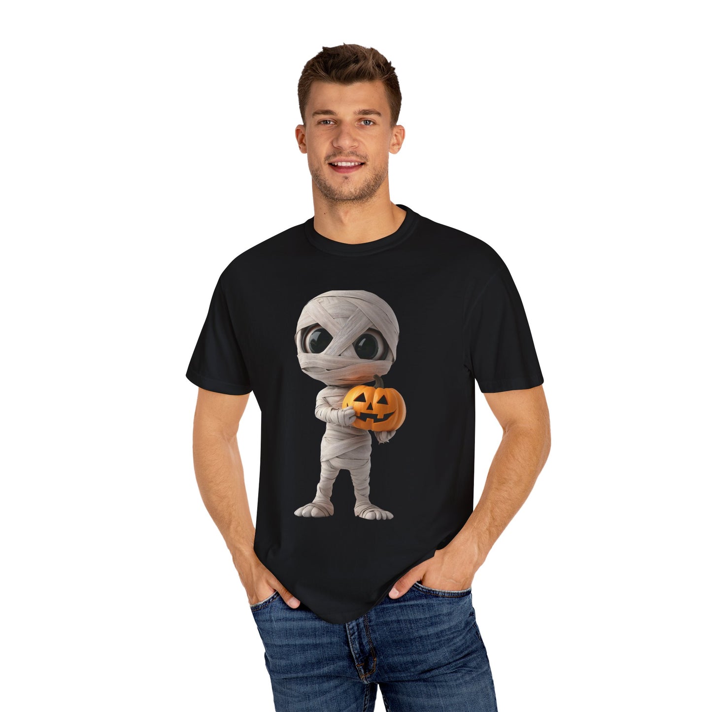 Halloween Mummy Pumpkin T-Shirt, Unisex Graphic Tee, Spooky Season Apparel, Halloween Costume Top, Fall Festival Shirt