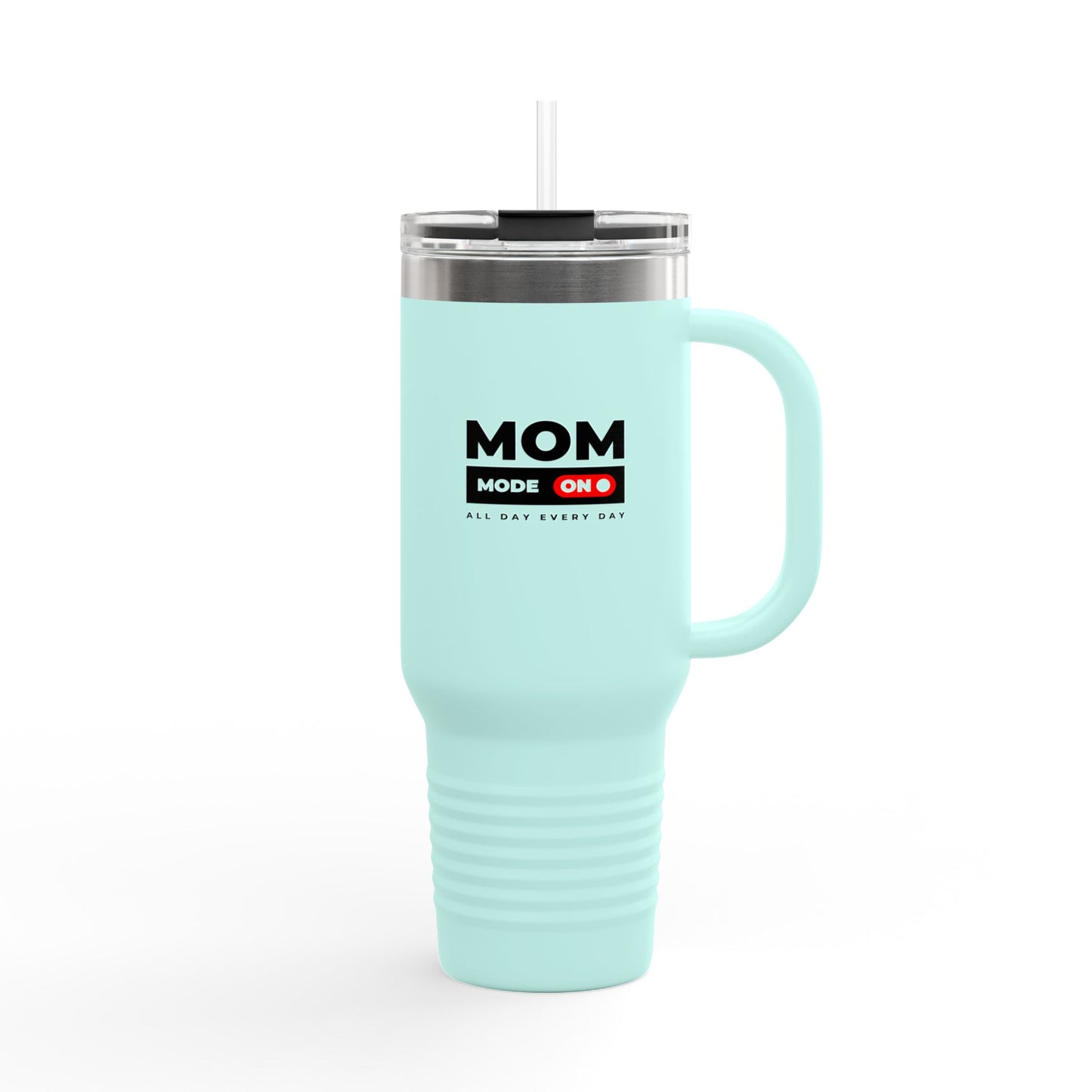 MOM Mode On - Insulated Travel Mug,| 40oz Coffee Cup for Busy Moms, Stylish Drinkware for Travel, Gifts for Mother's Day