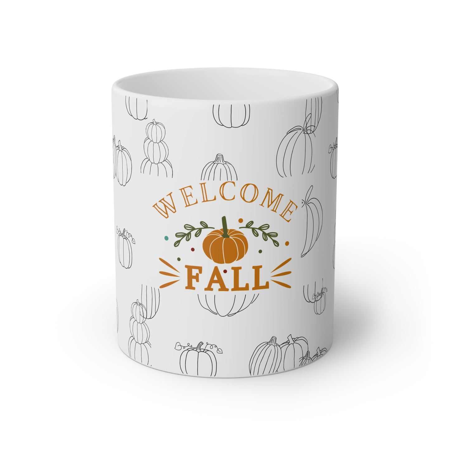Fall Pumpkin Welcome Mug, 11oz Coffee Cup, Autumn Decor, Seasonal Drinkware, Thanksgiving Gift, Home and Kitchen