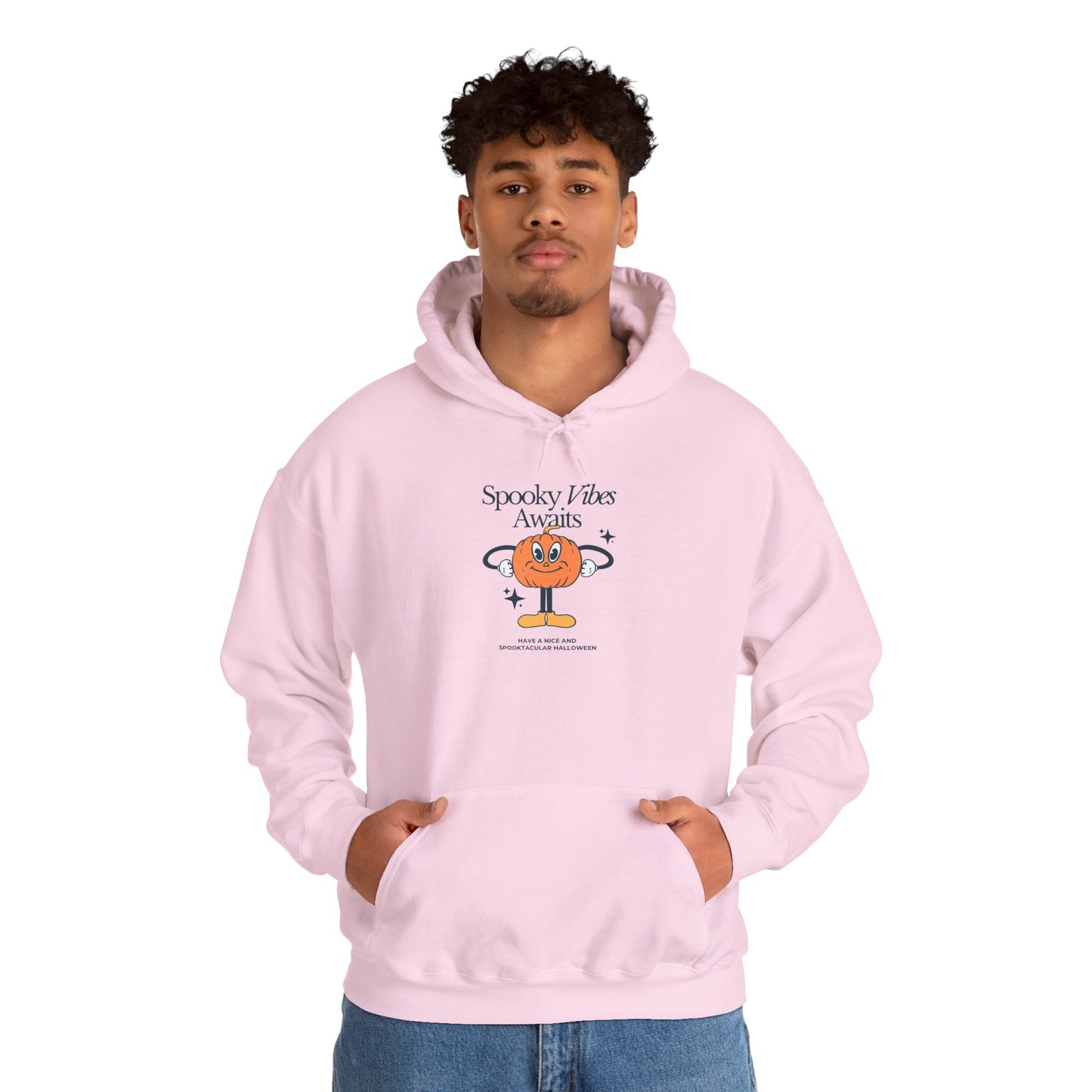 Spooky Vibes Unisex Hooded Sweatshirt, Halloween Apparel, Cozy Hoodie, Pumpkin Sweatshirt, Holiday Gift, Casual Wear