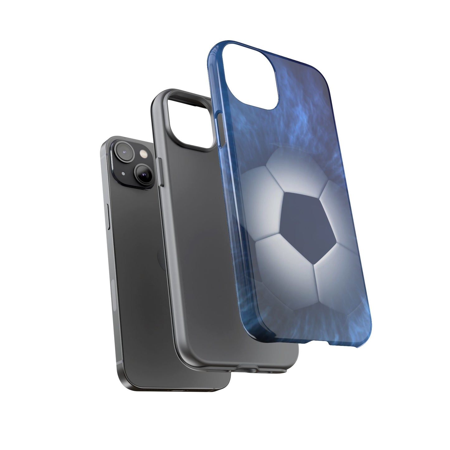 Soccer Phone Case - Tough Cases, Sports Phone Cover, Football Lover Gift, Durable Case, Blue Soccer Design