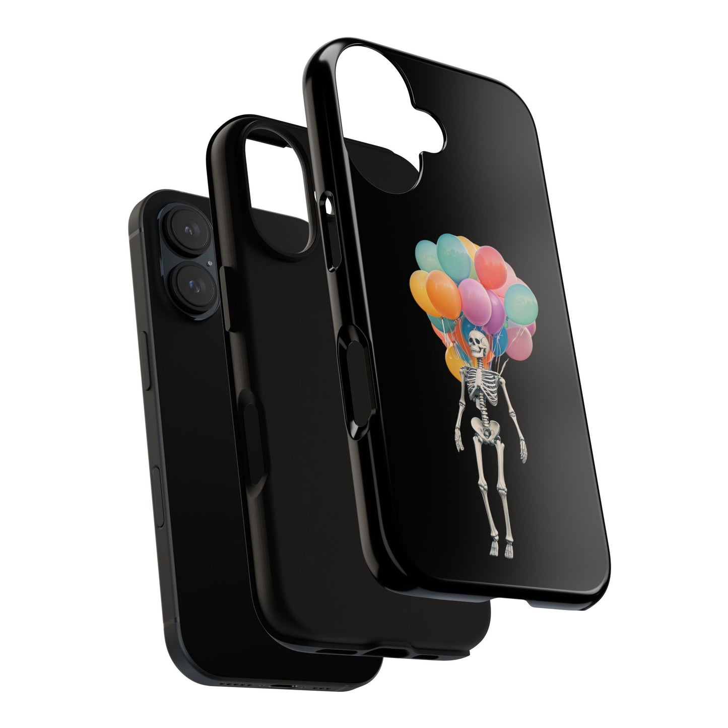 Skeleton Balloon Phone Case, Fun Halloween Gift, Unique Skeleton Design, Cute Phone Cover, Spooky Decor
