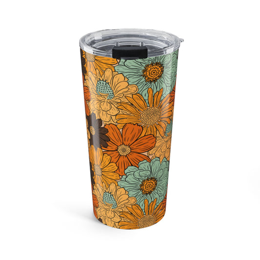 Floral 20oz Tumbler, Colorful Drinkware for Summer, Gift for Her, Travel Mug, Flower Pattern Tumbler, Stylish Beverage Container