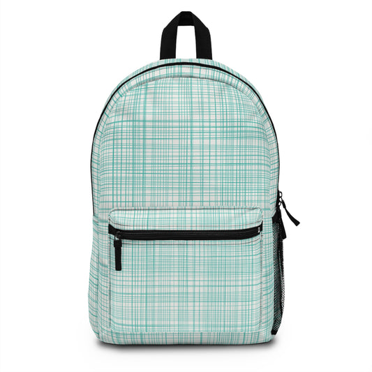 Mint Plaid Backpack | Stylish Rucksack for School, Travel, Kids, Teens, Everyday Use