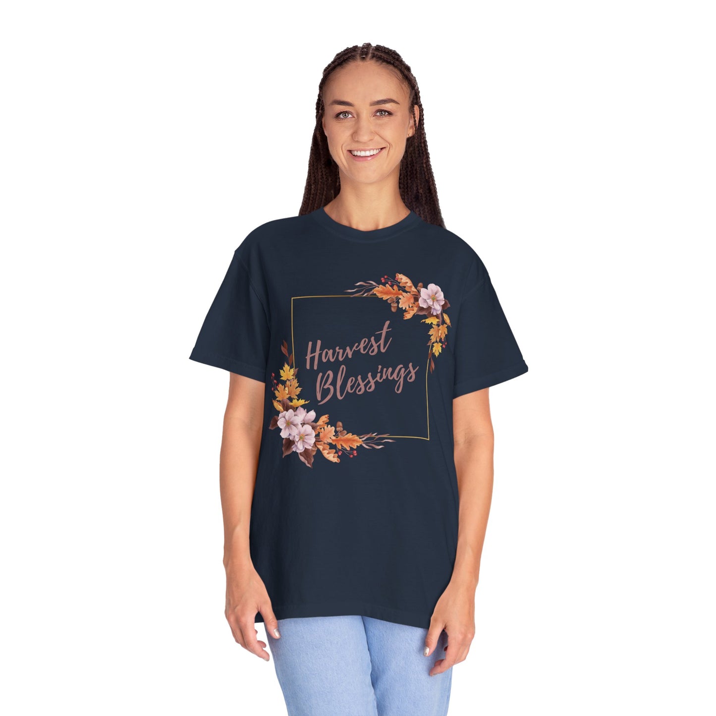 Harvest Blessings T-Shirt, Floral Unisex Tee, Autumn Gift, Thanksgiving Shirt, Cute Casual Wear, Boho Style Top