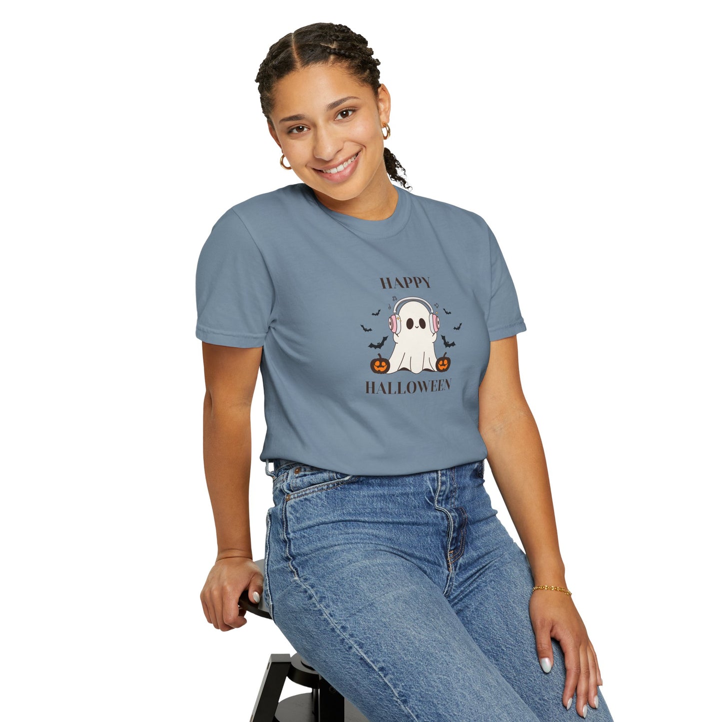 Happy Halloween Unisex T-shirt, Cozy Halloween Apparel, Spooky Season Shirt, Ghost T-shirt Gift, Fall Festival Clothing
