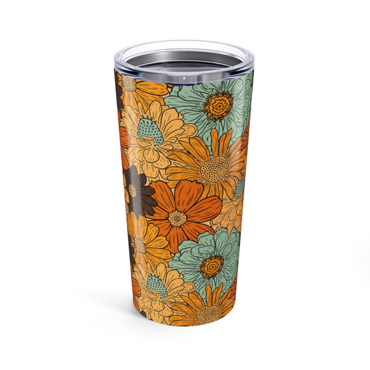 Floral 20oz Tumbler, Colorful Drinkware for Summer, Gift for Her, Travel Mug, Flower Pattern Tumbler, Stylish Beverage Container
