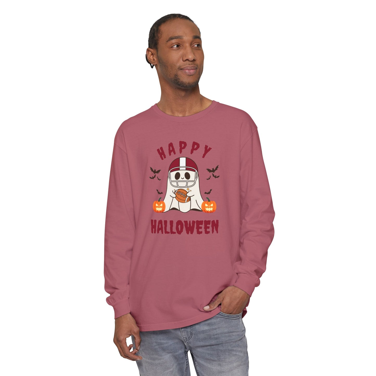 Halloween Unisex Long Sleeve T-Shirt, Cute Ghost Tee, Seasonal Apparel, Casual Halloween Outfit, Trick or Treat Shirt, October Fashion