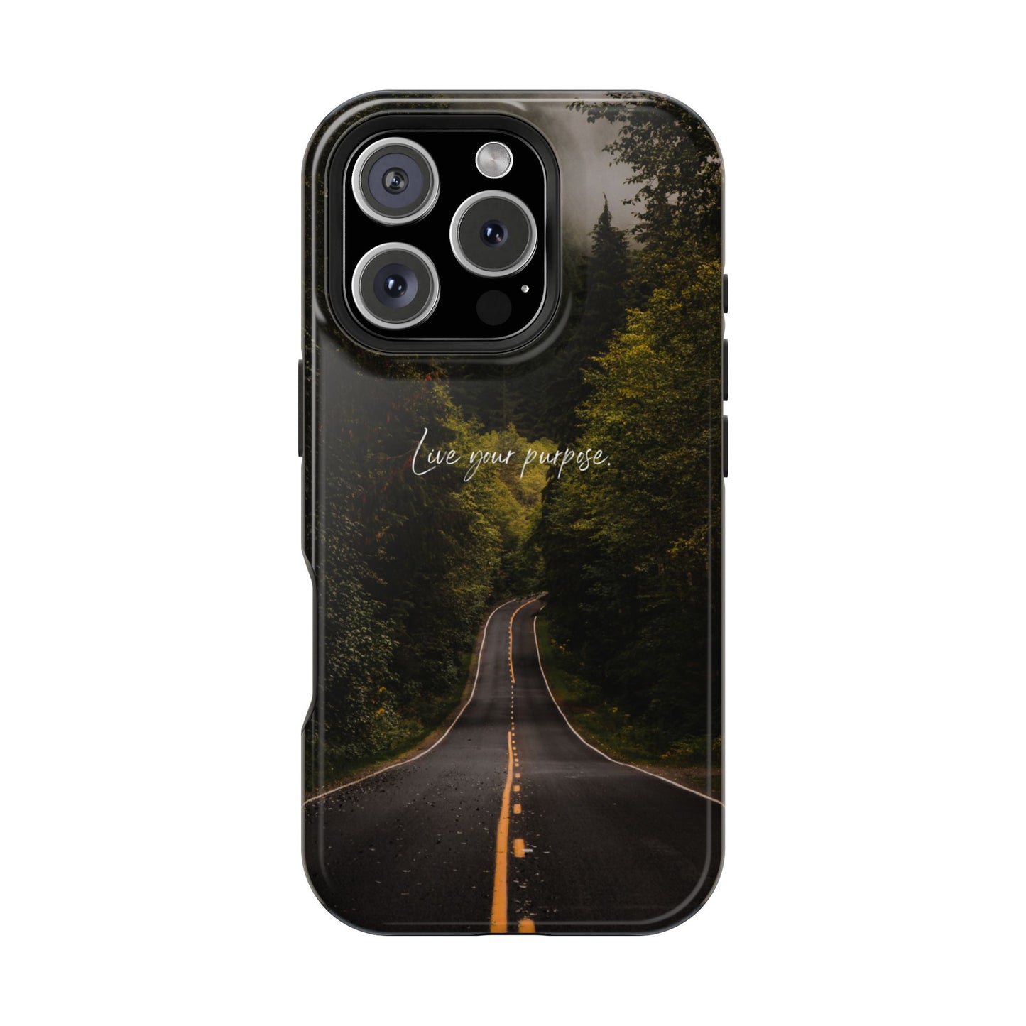 Inspirational Magnetic Tough Case - 'Live Your Purpose' Nature Design for iPhone