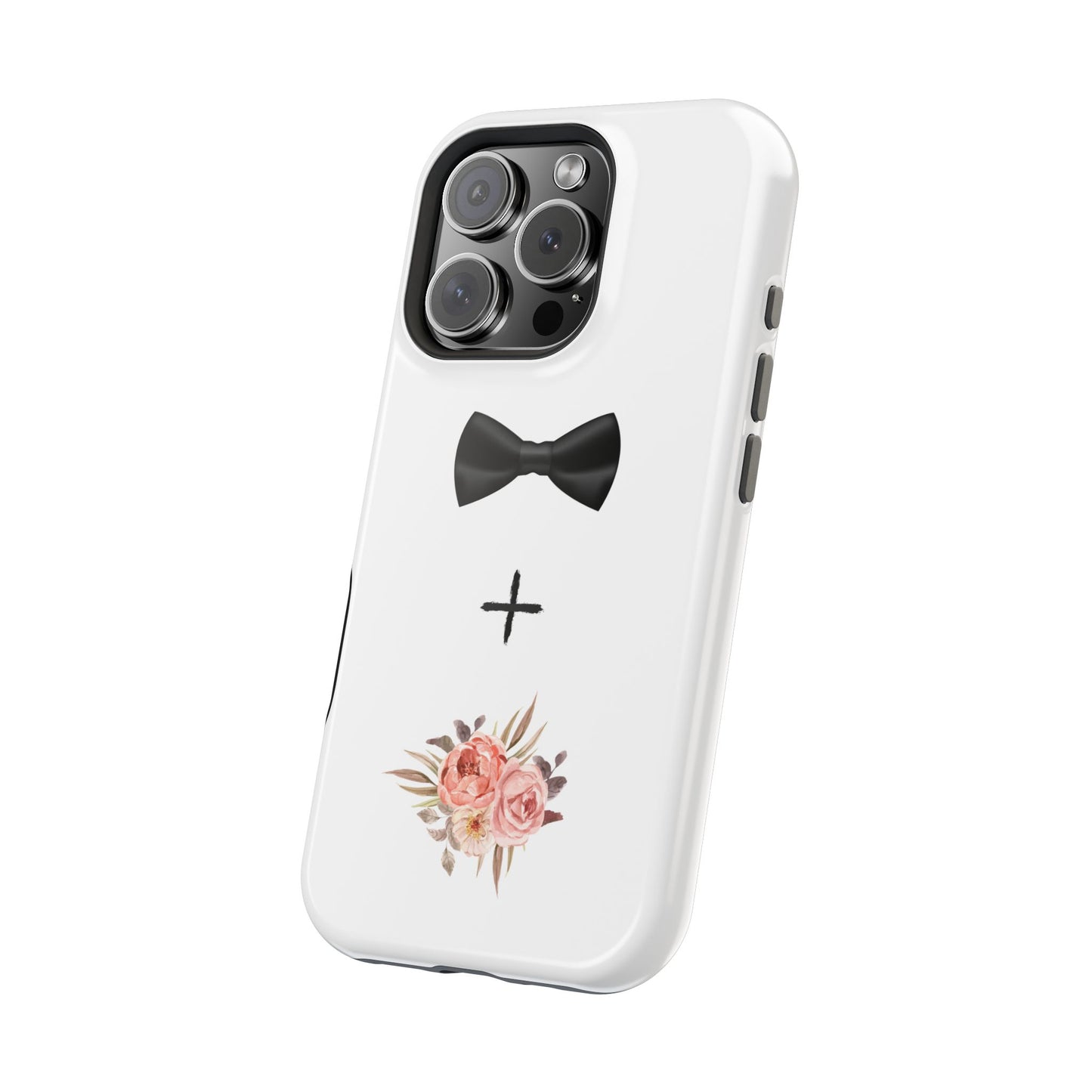 Floral Bow Tie Magnetic Tough Case - Elegant Phone Protection