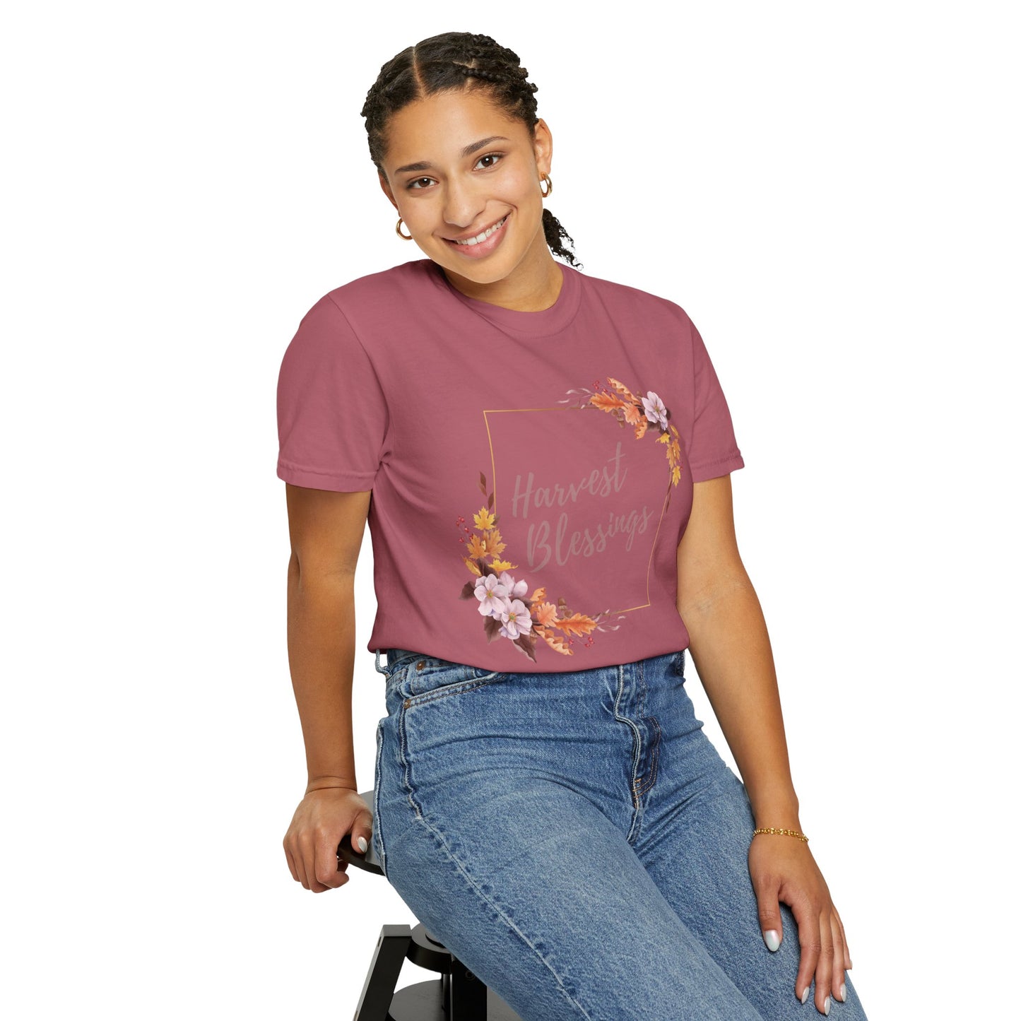 Harvest Blessings T-Shirt, Floral Unisex Tee, Autumn Gift, Thanksgiving Shirt, Cute Casual Wear, Boho Style Top