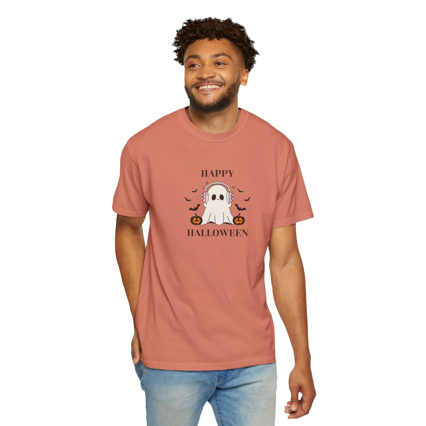 Happy Halloween Unisex T-shirt, Cozy Halloween Apparel, Spooky Season Shirt, Ghost T-shirt Gift, Fall Festival Clothing
