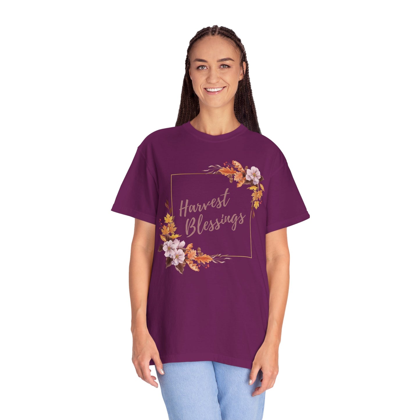 Harvest Blessings T-Shirt, Floral Unisex Tee, Autumn Gift, Thanksgiving Shirt, Cute Casual Wear, Boho Style Top