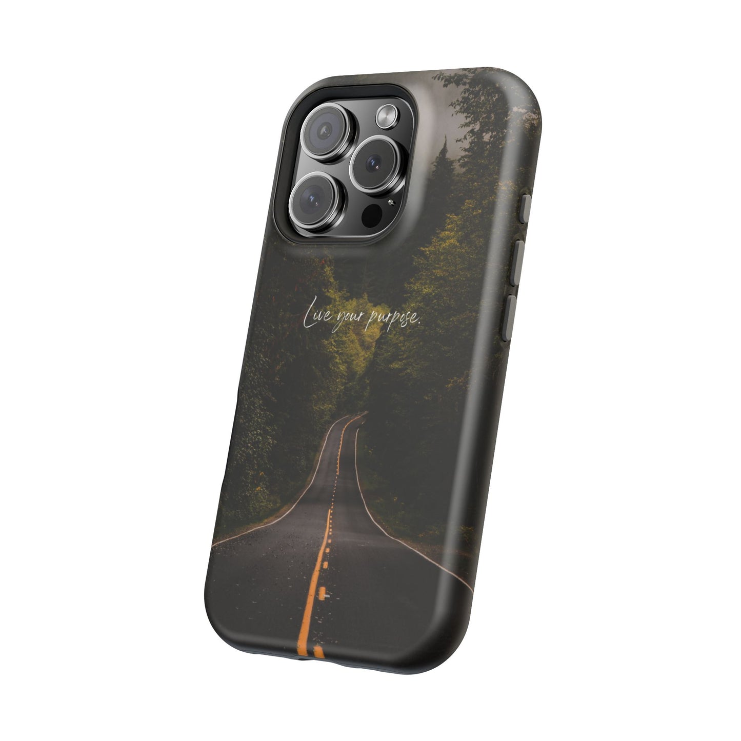 Inspirational Magnetic Tough Case - 'Live Your Purpose' Nature Design for iPhone