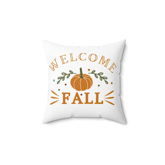 Welcome Fall Pumpkin Pillow, Cozy Fall Decor, Autumn Home Accent, Seasonal Cushion, Thanksgiving Gift, Harvest Decoration